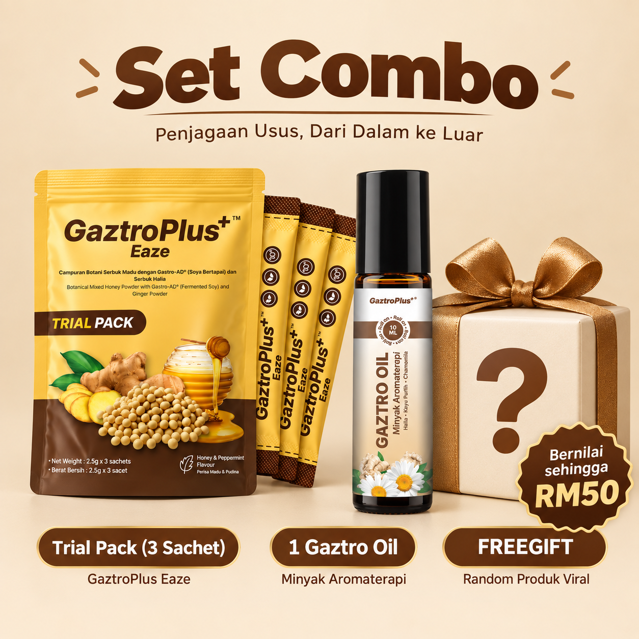 Set Combo GaztroPlus Eaze dan Gaztro Oil